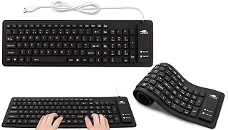 Silicone Flexible Wired Black Keyboard