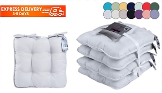 4-Pack Quilted Seat Cushions - 14 Colours