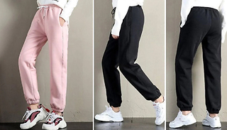 Warm Stretchy Fleece-Lined Joggers - 5 Sizes & 2 Colours