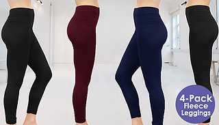 4 Pairs of Fleece-Lined Leggings - 2 Colour Options