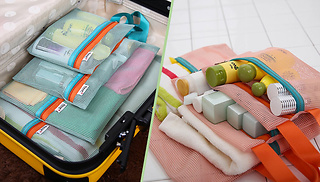 4-Piece Mesh Travel Storage Bag Set - 2 Colours