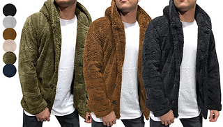 Mens Soft Hooded Winter Cardigan Jacket - 5 Sizes & 6 Colours