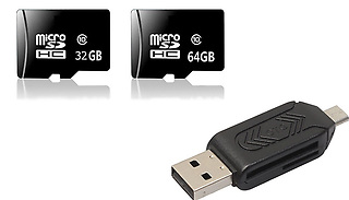 32GB or 64GB Micro SD Card - Optional Card Adapter