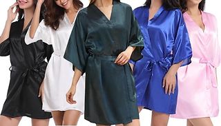 Women's Satin Kimono Robe - 5 Colours, 5 Sizes