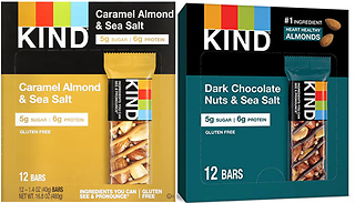 12-Pack KIND Gluten Free Protein Snack Bars - 2 Flavours 