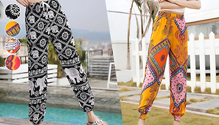 Printed Harem Trousers - 4 Colours & 4 Sizes