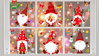 9-Sheet Reusable Christmas Window Stickers - 1 or 2 Sets