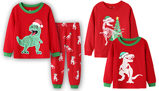 Kids Dinosaur Christmas Pyjamas - 3 Designs & 6 Sizes