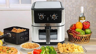 Alivio 8L Air Fryer With Basket Drawer With Adjustable Thermometer & T ...