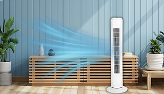 HomeVibe 29-Inch White Oscillating Tower Fan