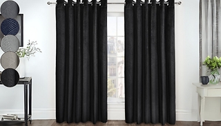 Textured Velvet Blackout Curtains - 5 Colours, 6 Sizes