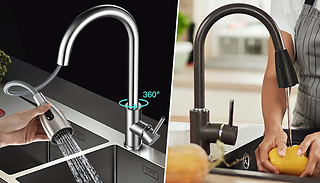Extendable Steel Kitchen Tap with 2 Spray Modes - 2 Colours