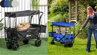 Outsunny Pull-Along Folding Trolley with Canopy! - 4 Colours
