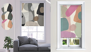 Blackout Modern Abstract-Design Roller Blinds - 3 Colours & 6 Sizes