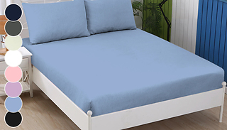 Extra Deep 30cm Jersey Cotton Fitted Bed Sheet - 4 Sizes & 8 Colours