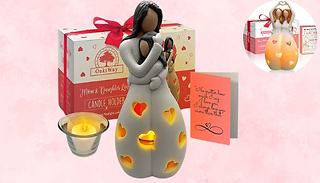 Flickering Figurine Candle Holder With LED Candle - 2 Designs