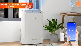 HOMCOM 5-in-1 Smart Air Cooler with Remote Control - Heating, Cooling, ...