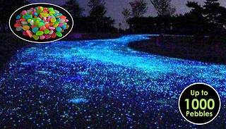 100, 200, 300, 500, or 1000 Glow-In-The-Dark Pebbles - 4 Colours