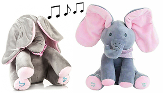 Plush Peek-A-Boo Singing Elephant - 3 Colours