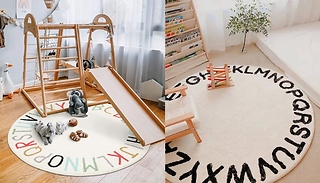 Round Alphabet Area Rug - 2 Colours, 2 Sizes