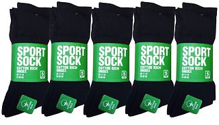 Bigfoot Black Sports Socks - From 5 to up to 25 Pairs