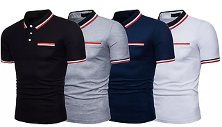 Men's Mock Pocket Polo Shirt - 4 Colours & 4 Sizes