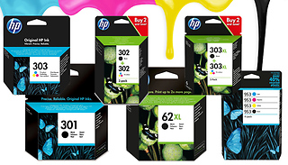 HP Black, Colour or Combo Printer Ink Cartridges - 34 Options