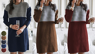 Long Sleeve Sweatshirt Dress - 5 Colours & 5 Sizes