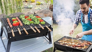 Portable Folding Charcoal BBQ with Grill - 2 Sizes!