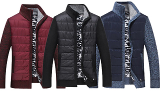 High-Neck Warm Knit Puffer Jacket - 3 Colours & 4 Sizes