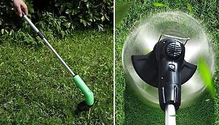 Extending Cordless Grass Trimmer & Weed Cutter With Zip Ties