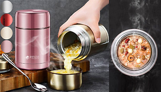 Vacuum Insulated Thermal Food Jar Set - 5 Colours & 2 Sizes
