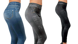 3-Pack of Slimming Jean Leggings - 2 Sizes