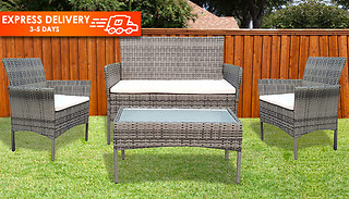 4-Seater Rattan Garden Furniture Set