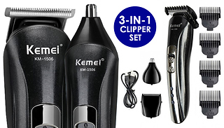 Rechargeable Hair, Nose & Beard Clipper Set