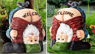 'Welcome' Naughty Gnome Garden Statue