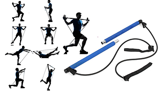 Pilates Stick with Resistance Bands - Comes with Workout DVD!