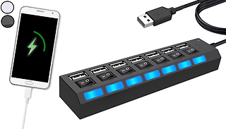7-Port Universal USB Charging Station - 2 Colours