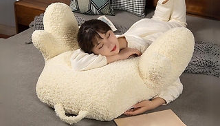 Fluffy Lumbar Support Cushion with Arms - 2 Colours