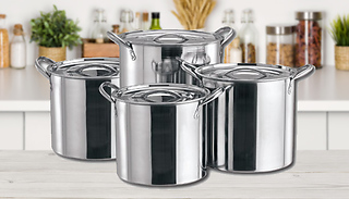 4-Piece Large Stainless Steel Stock Pot Set