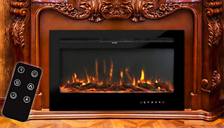 40-Inch Wall-Mounted Electric Fireplace Heater With Remote
