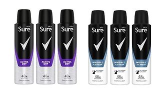 3-Pack Sure For Men Anti-Perspirant - Active Dry or Ice Fresh