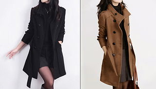 Winter Double Breasted Trench Coat - 2 Colours & 4 Colours