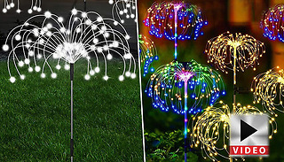 Solar-Powered Firework Garden Lights - 12 Options
