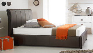 Faux Leather Modern Bed Frame - 2 Colours & Sizes
