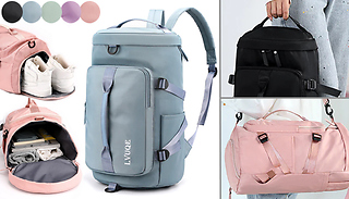 Large 3-Way Water Resistant Bag with Shoe Compartment - 5 Colours