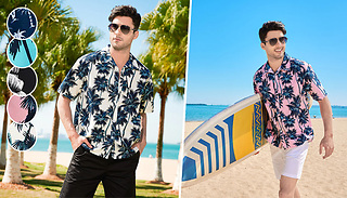 Hawaiian Floral Print Short Sleeve Shirt - 4 Colours & 5 Sizes