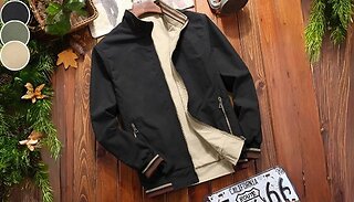 Men's Solid Reversible Jacket - 3 Colours, 7 Sizes