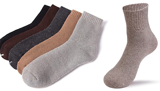 1, 2, 3, or 5 Pairs of Men's Warm Woollen Socks -5 Colours