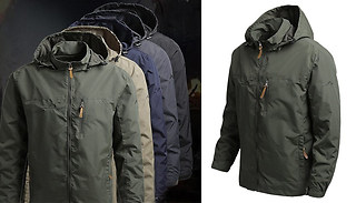 Men's Hooded Outdoor Raincoat - 5 Colours & 7 Sizes